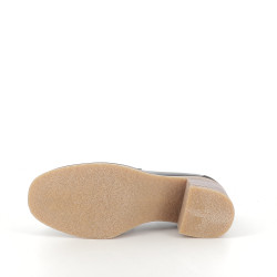 Mocassins en cuir noir à talons Dorking