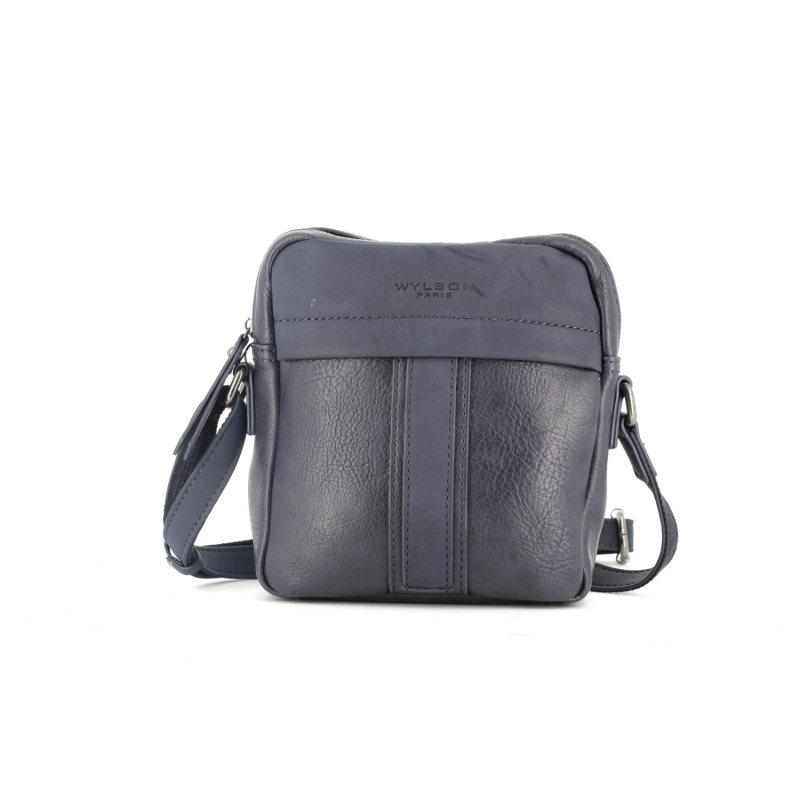 pochette en cuir marine
