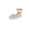 Nu-pieds compensé beige en cuir