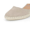 Nu-pieds compensé beige en cuir