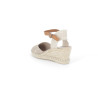 Nu-pieds compensé beige en cuir