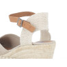 Nu-pieds compensé beige en cuir