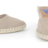 Nu-pieds compensé beige en cuir