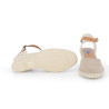 Nu-pieds compensé beige en cuir