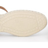 Nu-pieds compensé beige en cuir