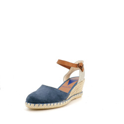 Sandales compensées bleues Verbenas