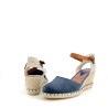 Sandales compensées bleues Verbenas
