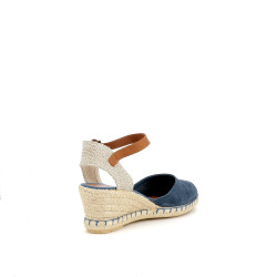 Sandales compensées bleues Verbenas