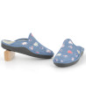 chausson semelflex en textile bleu à motifs