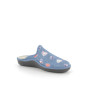 chausson semelflex en textile bleu à motifs