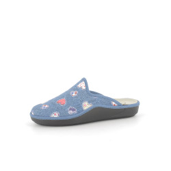 chausson semelflex en textile bleu à motifs