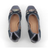 Ballerine marine en cuir