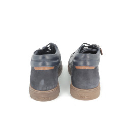Basket montante bleu marine en cuir