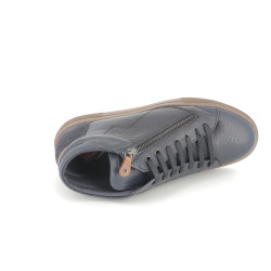 Basket montante bleu marine en cuir