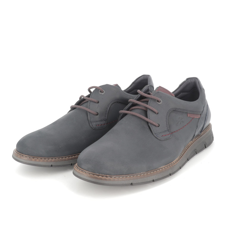 Derby homme bleu marine en cuir