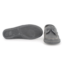 Chaussure bateau bleu marine en cuir