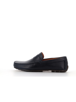 mocassin en cuir bleu nuit