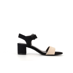 talon ouvert en cuir noir