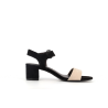talon ouvert en cuir noir