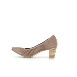escarpin beige en cuir
