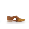 derby ouvert jaune en cuir