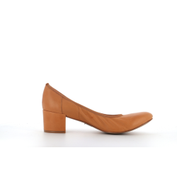 Escarpin marron en cuir