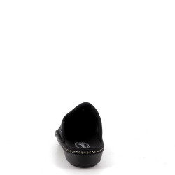 chaussons en laine noir semelflex