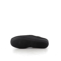chaussons en laine noir semelflex