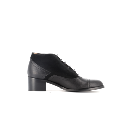 richelieu a talon noir en cuir