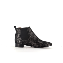 bottine noir en cuir