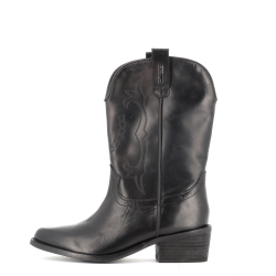 botte noire en cuir