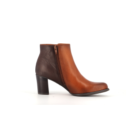 bottine marron en cuir