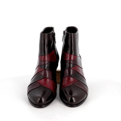 Bottines Regarde le Ciel rouge Bordeau en cuir- Anjou chaussures