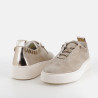 Baskets en cuir velours ciment