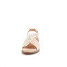 Nu-pieds en cuir crème et rose Fugitive