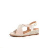 Nu-pieds en cuir crème et rose Fugitive