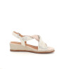 Nu-pieds en cuir crème et rose Fugitive