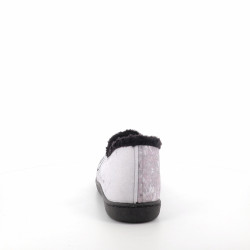 Chaussons Gris Perle Motif Parisienne Plumaflex