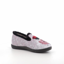 Chaussons Gris Perle Motif Parisienne Plumaflex