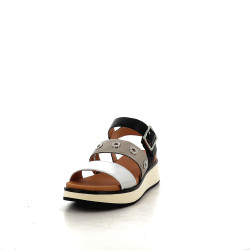 Sandales plateformes en cuir nappa noir Fugitive