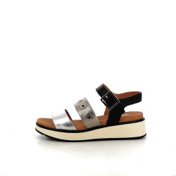 Sandales plateformes en cuir nappa noir Fugitive