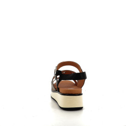 Sandales plateformes en cuir nappa noir Fugitive