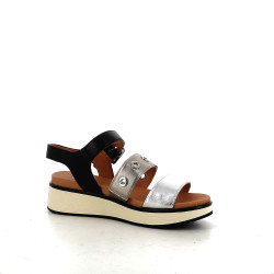 Sandales plateformes en cuir nappa noir Fugitive