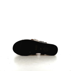 Sandales plateformes en cuir nappa noir Fugitive