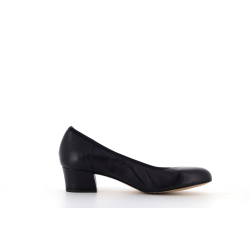 Escarpin marine en cuir