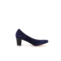 Escarpin marine en cuir