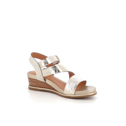 Sandales MamZelle en cuir métal crème