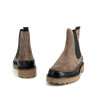 Boots en cuir nubuck taupe Emilie Karston