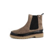 Boots en cuir nubuck taupe Emilie Karston