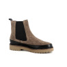 Boots en cuir nubuck taupe Emilie Karston